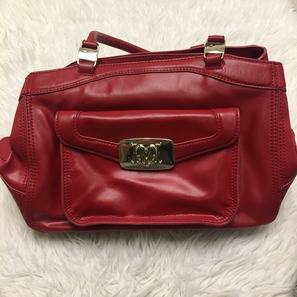 Love Moschino Red Leather Carry Bag